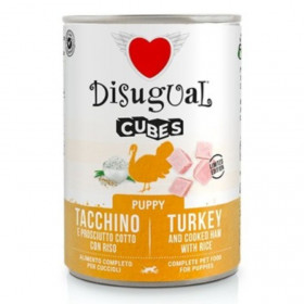 Консервирана храна за подрастващи кученца Disugual Cubes Puppy Turkey,Ham and Rice с Пуешко, шунка и ориз